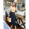 imageZeagoo Fall Sweaters for Women 2024 V Neck Short Sleeve Shirt Ribbed Knit Fit Pullover Sweater TopsKhaki
