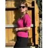 imageZeagoo Fall Sweaters for Women 2024 V Neck Short Sleeve Shirt Ribbed Knit Fit Pullover Sweater TopsRose Red