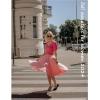 imageZeagoo Fall Sweaters for Women 2024 V Neck Short Sleeve Shirt Ribbed Knit Fit Pullover Sweater TopsRose Red