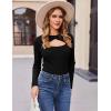 imageZeagoo Sweaters for Women 2024 Knit Trendy Long Sleeve Lightweight Slim Fit Pullover Cutout Tops SXXLBlack