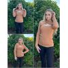 imageZeagoo Sweaters for Women 2024 Knit Trendy Long Sleeve Lightweight Slim Fit Pullover Cutout Tops SXXLCamel