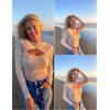 imageZeagoo Sweaters for Women 2024 Knit Trendy Long Sleeve Lightweight Slim Fit Pullover Cutout Tops SXXLCoffee
