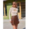 imageZeagoo Sweaters for Women 2024 Knit Trendy Long Sleeve Lightweight Slim Fit Pullover Cutout Tops SXXLCoffee