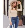 imageZeagoo Sweaters for Women 2024 Knit Trendy Long Sleeve Lightweight Slim Fit Pullover Cutout Tops SXXLCoffee