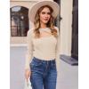 imageZeagoo Sweaters for Women 2024 Knit Trendy Long Sleeve Lightweight Slim Fit Pullover Cutout Tops SXXLCoffee