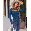 imageZeagoo Sweaters for Women 2024 Knit Trendy Long Sleeve Lightweight Slim Fit Pullover Cutout Tops SXXLLake Blue