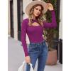 imageZeagoo Sweaters for Women 2024 Knit Trendy Long Sleeve Lightweight Slim Fit Pullover Cutout Tops SXXLPurple