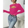 imageZeagoo Sweaters for Women 2024 Knit Trendy Long Sleeve Lightweight Slim Fit Pullover Cutout Tops SXXLRose Red