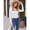 imageZeagoo Sweaters for Women 2024 Knit Trendy Long Sleeve Lightweight Slim Fit Pullover Cutout Tops SXXLWhite