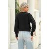 imageZeagoo Womens 2024 Fall Crewneck Cropped Sweater Cozy Long Sleeve Ribbed Knit Pullover Dropped Shoulders Trendy Jumper TopsBlack