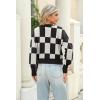 imageZeagoo Womens 2024 Fall Crewneck Cropped Sweater Cozy Long Sleeve Ribbed Knit Pullover Dropped Shoulders Trendy Jumper TopsBlack Plaid