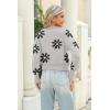 imageZeagoo Womens 2024 Fall Crewneck Cropped Sweater Cozy Long Sleeve Ribbed Knit Pullover Dropped Shoulders Trendy Jumper TopsGray Print