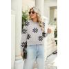 imageZeagoo Womens 2024 Fall Crewneck Cropped Sweater Cozy Long Sleeve Ribbed Knit Pullover Dropped Shoulders Trendy Jumper TopsGray Print