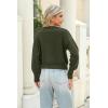 imageZeagoo Womens 2024 Fall Crewneck Cropped Sweater Cozy Long Sleeve Ribbed Knit Pullover Dropped Shoulders Trendy Jumper TopsGreen