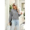 imageZeagoo Womens 2024 Fall Crewneck Cropped Sweater Cozy Long Sleeve Ribbed Knit Pullover Dropped Shoulders Trendy Jumper TopsGrey