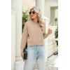 imageZeagoo Womens 2024 Fall Crewneck Cropped Sweater Cozy Long Sleeve Ribbed Knit Pullover Dropped Shoulders Trendy Jumper TopsKhaki