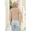 imageZeagoo Womens 2024 Fall Crewneck Cropped Sweater Cozy Long Sleeve Ribbed Knit Pullover Dropped Shoulders Trendy Jumper TopsKhaki