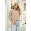 imageZeagoo Womens 2024 Fall Crewneck Cropped Sweater Cozy Long Sleeve Ribbed Knit Pullover Dropped Shoulders Trendy Jumper TopsKhaki