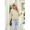 imageZeagoo Womens 2024 Fall Crewneck Cropped Sweater Cozy Long Sleeve Ribbed Knit Pullover Dropped Shoulders Trendy Jumper TopsLight Brown