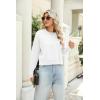 imageZeagoo Womens 2024 Fall Crewneck Cropped Sweater Cozy Long Sleeve Ribbed Knit Pullover Dropped Shoulders Trendy Jumper TopsWhite