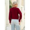 imageZeagoo Womens 2024 Fall Crewneck Cropped Sweater Cozy Long Sleeve Ribbed Knit Pullover Dropped Shoulders Trendy Jumper TopsWine Red
