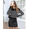 imageZeagoo Womens 2025 Fall Crewneck Cropped Sweater Trendy Long Sleeve Ribbed Knit Pullover Jumper TopsZblack White Stripe