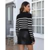 imageZeagoo Womens 2025 Fall Crewneck Cropped Sweater Trendy Long Sleeve Ribbed Knit Pullover Jumper TopsZblack White Stripe