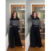 imageZeagoo Womens 2025 Fall Crewneck Cropped Sweater Trendy Long Sleeve Ribbed Knit Pullover Jumper TopsZblack White Stripe