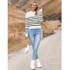 imageZeagoo Womens 2025 Fall Crewneck Cropped Sweater Trendy Long Sleeve Ribbed Knit Pullover Jumper TopsZwhite Black Stripe