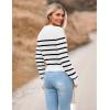 imageZeagoo Womens 2025 Fall Crewneck Cropped Sweater Trendy Long Sleeve Ribbed Knit Pullover Jumper TopsZwhite Black Stripe