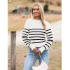 imageZeagoo Womens 2025 Fall Crewneck Cropped Sweater Trendy Long Sleeve Ribbed Knit Pullover Jumper TopsZwhite Black Stripe