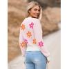 imageZeagoo Womens 2025 Fall Crewneck Cropped Sweater Trendy Long Sleeve Ribbed Knit Pullover Jumper TopsZwhiteflower