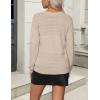 imageZeagoo Womens 2025 Fall Sweaters Casual Long Sleeve Ribbed Knit Pullover V Neck Lightweight Crochet Pullover Sweater TopBrown