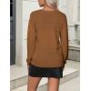 imageZeagoo Womens 2025 Fall Sweaters Casual Long Sleeve Ribbed Knit Pullover V Neck Lightweight Crochet Pullover Sweater TopCoffee