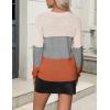 imageZeagoo Womens 2025 Fall Sweaters Casual Long Sleeve Ribbed Knit Pullover V Neck Lightweight Crochet Pullover Sweater TopColorblock 278