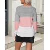imageZeagoo Womens 2025 Fall Sweaters Casual Long Sleeve Ribbed Knit Pullover V Neck Lightweight Crochet Pullover Sweater TopColorblock 457