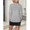 imageZeagoo Womens 2025 Fall Sweaters Casual Long Sleeve Ribbed Knit Pullover V Neck Lightweight Crochet Pullover Sweater TopGray
