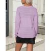 imageZeagoo Womens 2025 Fall Sweaters Casual Long Sleeve Ribbed Knit Pullover V Neck Lightweight Crochet Pullover Sweater TopPurple