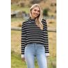 imageZeagoo Womens 2025 Fashion Turtleneck Sweaters Color Block Cozy Long Sleeve Casual Knit Pullover Oversized Loose Jumper TopsBlack and White Stripes