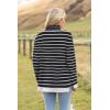 imageZeagoo Womens 2025 Fashion Turtleneck Sweaters Color Block Cozy Long Sleeve Casual Knit Pullover Oversized Loose Jumper TopsBlack and White Stripes