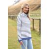 imageZeagoo Womens 2025 Fashion Turtleneck Sweaters Color Block Cozy Long Sleeve Casual Knit Pullover Oversized Loose Jumper TopsBlue and White Stripes