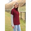 imageZeagoo Womens 2025 Fashion Turtleneck Sweaters Color Block Cozy Long Sleeve Casual Knit Pullover Oversized Loose Jumper TopsBrickred