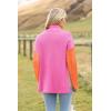 imageZeagoo Womens 2025 Fashion Turtleneck Sweaters Color Block Cozy Long Sleeve Casual Knit Pullover Oversized Loose Jumper TopsBrown