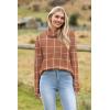 imageZeagoo Womens 2025 Fashion Turtleneck Sweaters Color Block Cozy Long Sleeve Casual Knit Pullover Oversized Loose Jumper TopsBrown Checkered