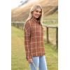 imageZeagoo Womens 2025 Fashion Turtleneck Sweaters Color Block Cozy Long Sleeve Casual Knit Pullover Oversized Loose Jumper TopsBrown Checkered