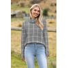 imageZeagoo Womens 2025 Fashion Turtleneck Sweaters Color Block Cozy Long Sleeve Casual Knit Pullover Oversized Loose Jumper TopsCheckered Gray