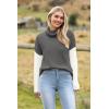 imageZeagoo Womens 2025 Fashion Turtleneck Sweaters Color Block Cozy Long Sleeve Casual Knit Pullover Oversized Loose Jumper TopsGray
