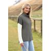 imageZeagoo Womens 2025 Fashion Turtleneck Sweaters Color Block Cozy Long Sleeve Casual Knit Pullover Oversized Loose Jumper TopsGray