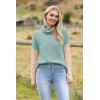imageZeagoo Womens 2025 Fashion Turtleneck Sweaters Color Block Cozy Long Sleeve Casual Knit Pullover Oversized Loose Jumper TopsGreen