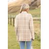 imageZeagoo Womens 2025 Fashion Turtleneck Sweaters Color Block Cozy Long Sleeve Casual Knit Pullover Oversized Loose Jumper TopsKhaki Checkered